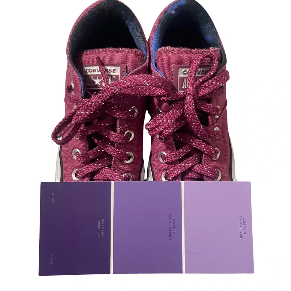 Converse‎ Chuck Taylor All Star Magenta Pink Sparkle Lace Low Top Sneakers